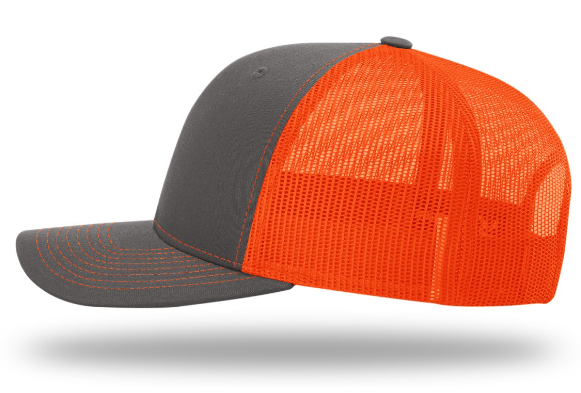 Field To Yield Charcoal-Neon Orange Richardson 112 Hat